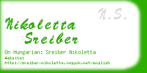 nikoletta sreiber business card